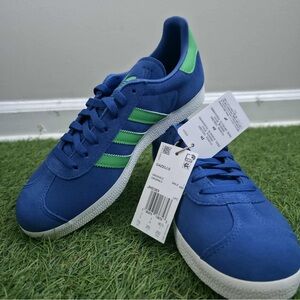 Adidas Men's Gazelle Blue and Green Sneakers